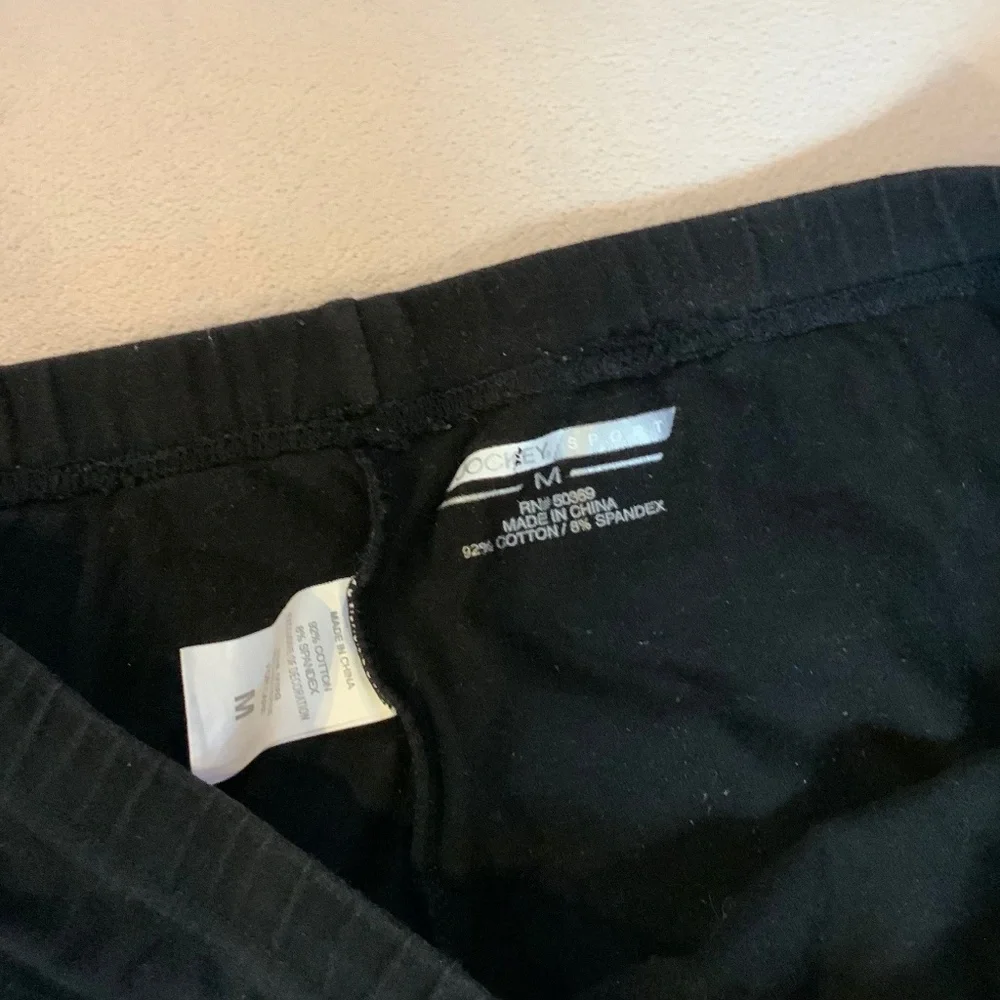 Jockey Black M leggings Gym Active Athleisure Minimalist Monochrome Pickleball